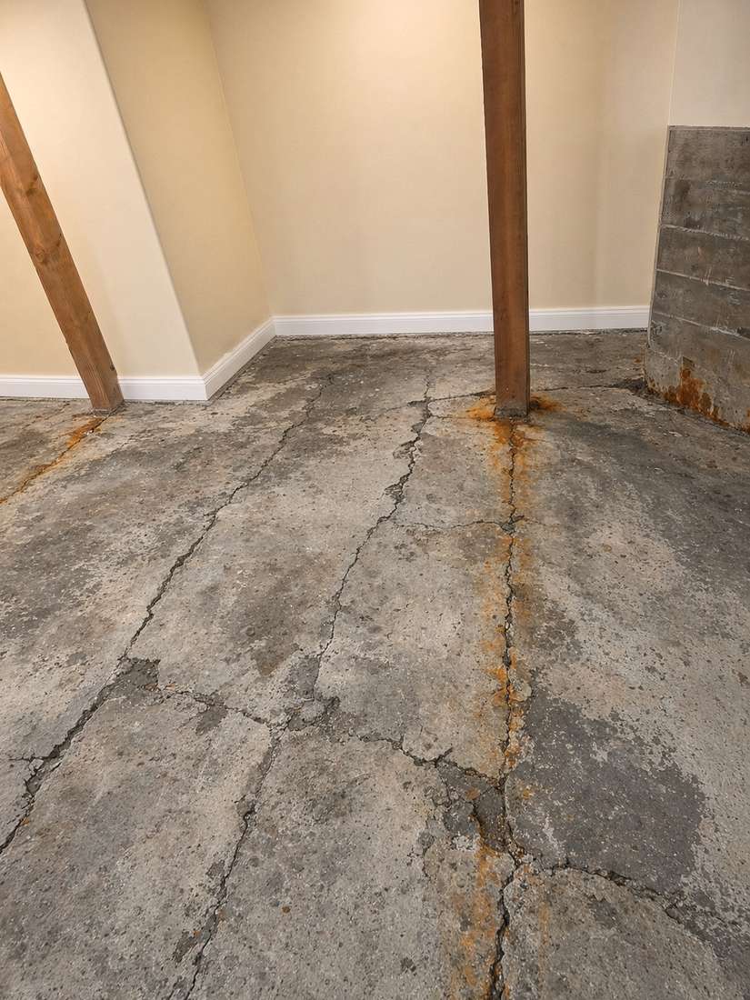 Basement floor before
