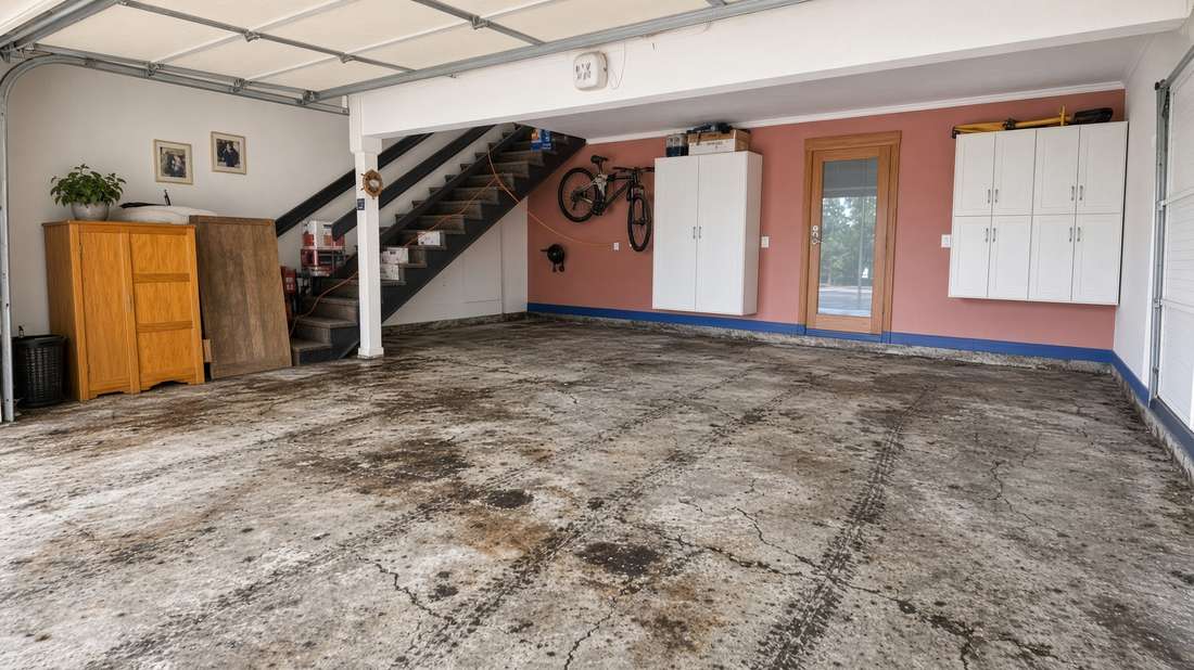 Garage floor before